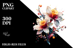 Abstract Glossy Narcissus PNG Product Image 2