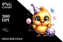 cute Baby Chicken with Punk Look, PNG Product Image 2