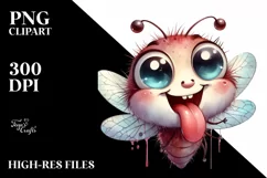 Dripping Dragonfly Watercolor Clipart Product Image 1