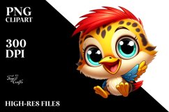 Colorful Cartoon Crazy Woodpecker Clipart Product Image 1