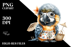 Energetic Baby Macaw for the Beach PNG Product Image 2