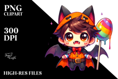 Chibi-Style Bat Boy with Lollipop PNG Product Image 2