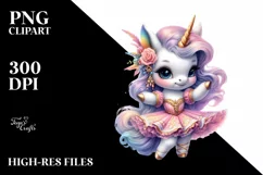 Colorful Baby Unicorn in Paso Doble Dancer's Outfit PNG Product Image 3