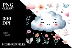 Smiling Whimsical Cloud, Transparent PNG Product Image 2