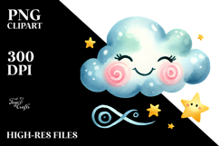 Smiling Whimsical Cloud, Transparent PNG Product Image 2