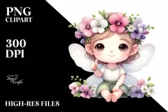 Colorful Fairy Sitting Thumbs Up | Clipart Product Image 1