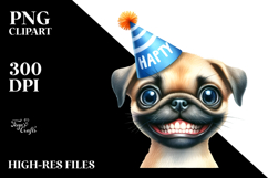 Funny Dog Party Hat Clipart Product Image 2