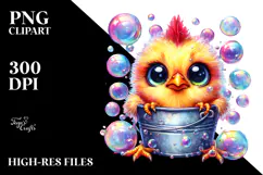 Cute Vibrant Baby Chicken PNG Product Image 2
