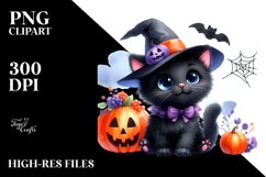 Cute Baby Black Cat Halloween | Clipart Product Image 3