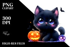 Cute Baby Black Cat Halloween | Clipart Product Image 3