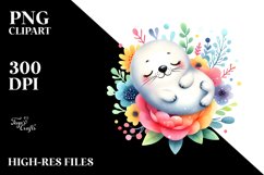 Cute Baby White Seal Animal Clipart Product Image 1