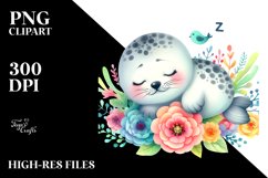 Cute Baby White Seal Animal Clipart Product Image 3