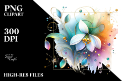 Colorful Abstract Snowdrop PNG Product Image 2
