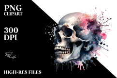 Skull Made of Splashes PNG Product Image 2