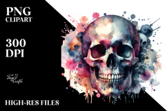Skull Made of Splashes PNG Product Image 2