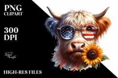 Thoughtful Highland Cow Portrait Wearing | Sublimation | Product Image 3