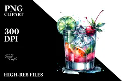 Creative View of Summer Flower Cocktail PNG Product Image 2