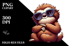 Ridiculously Cute Sloth with Oversized Sunglasses PNG Product Image 2
