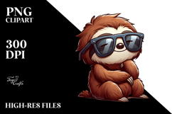 Despairing Sloth Cartoon PNG Product Image 2