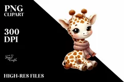 cute Baby Giraffe, Transparent PNG Product Image 1
