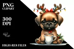 Expressive Baby Mastiff Watercolor PNG Product Image 1