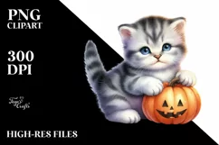 Cute Baby Kitten - Halloween PNG Product Image 3