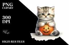 Cute Baby Kitten - Halloween PNG Product Image 3