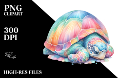 Vibrant Pastel Turtle Sleeping Clipart Product Image 2