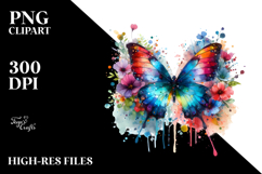Colorful Butterfly Painting PNG Product Image 2