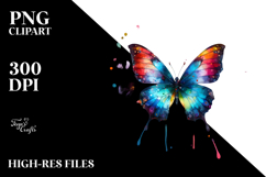 Colorful Butterfly Skull PNG Product Image 2