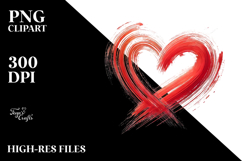 Simple Paintbrush Style Heart PNG Product Image 2