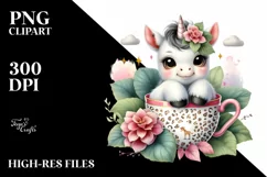 Cute Babyunicorn Begonia Cup Clipart Product Image 1