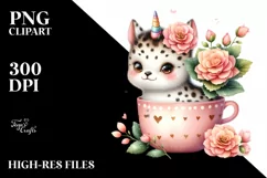 Cute Baby Unicorn with Animal Print | Clipart Product Image 1
