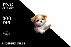 Cute Dog Flower Watercolor Clipart Product Image 3