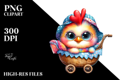 Crazy Cute Baby Rooster PNG Product Image 2