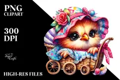 Crazy Baby Rooster with Summer Clothes PNG Product Image 2