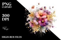 Vibrant Cosmos Bouquet | Clipart Product Image 1