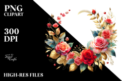 Abstract Vibrant Frame Gold Foil Clipart Product Image 2