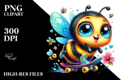 Cute Vibrant Baby Bee PNG Product Image 2