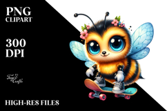 Crazy Cute Baby Bee on Skateboard Product Image 2