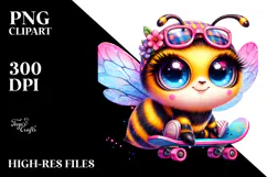 Cute Vibrant Baby Bee PNG Product Image 2