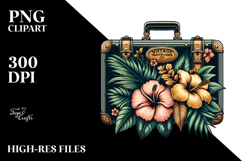 Retro Tropical Rainbow Sunset, Clipart PNG Product Image 2