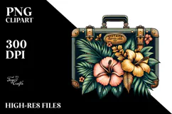 Retro Tropical Rainbow Sunset, Clipart PNG Product Image 2