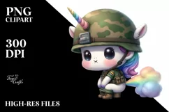 Pastel Baby Unicorn Soldier | Clipart Product Image 1