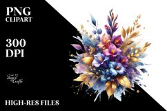 Vibrant Lobelia Watercolor Abstract | Sublimation Clipart Product Image 3