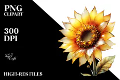 Sunflower with Golden Insertions, High-Res PNG Product Image 2