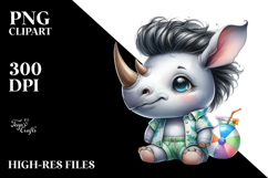 Cute Baby Rhino with Beach Attire Product Image 2