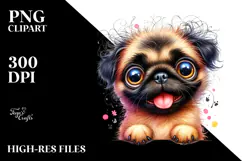 Watercolor Cute Pug, Transparent PNG Product Image 2
