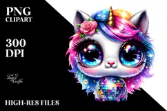 Vibrant Crazy Eyes Baby Unicorn PNG Product Image 2
