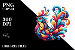 Vibrant Bird Glossy Petunia Like Clipart Product Image 1